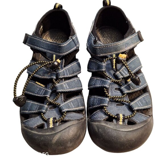 Keen Mens Newport H2 Sandals Size 5 Blue/Black With Yellow Accents Waterproof & - Picture 1 of 9